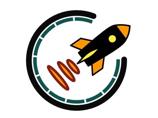 Rocket icon symbol design.