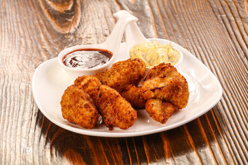 Fried broccoli cabbage with sauce