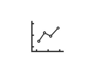 Chart, graph, line icon. Vector illustration. Flat design.