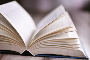 Composition with open book on the table