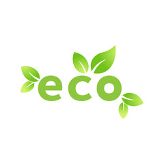 Eco green leaf icon Bio nature green eco symbol for web and business