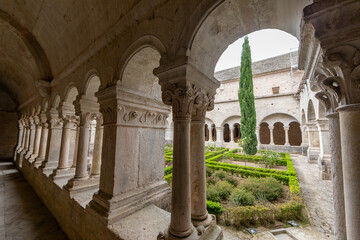 Cloister of the Abbey of Senanques near Gordes in Luberon, Provence, south of France