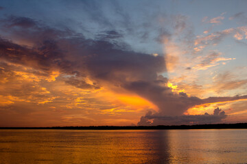 sunset over the river
