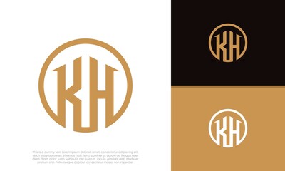 Initials K & H logo design. Initial Letter Logo.