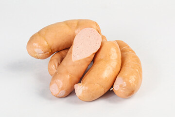 Natural meat sausages with minced meat