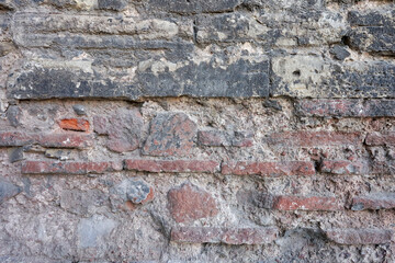 Old stone bricks wall texture close up
