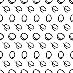 Seamless pattern with sketch round squiggle