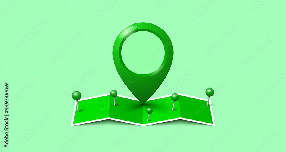 Poster Search concept, locator mark with set location pin of map - stock vector