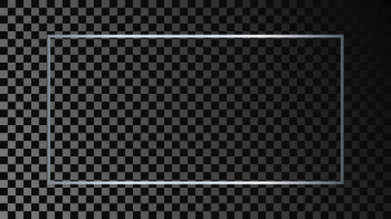 Silver glowing rectangular shape frame