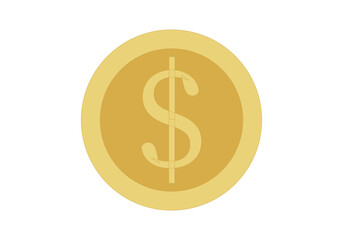 Icono dorado de moneda de dolar.