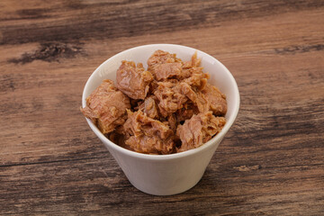 Canned tuna fillet for salad