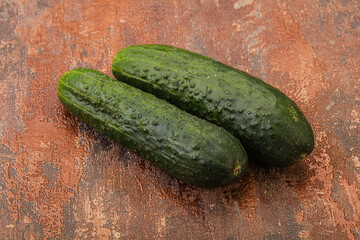 Ripe organic natural green cucumber