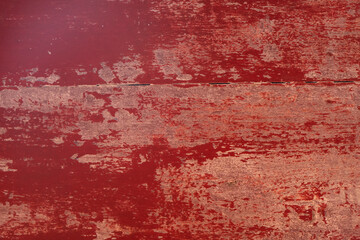 Background of Red Vintage wooden boards, Old dry painted wood. Red wood texture