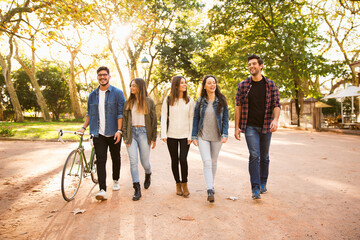 Fototapeta premium Students walking together