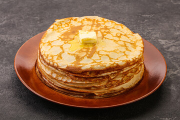 Stack of Russian traditonal pancakes