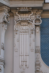 Fragment of Art Nouveau architecture style of Riga city