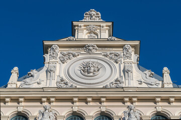 Fototapeta na wymiar Fragment of Art Nouveau architecture style of Riga city