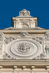 Fragment of Art Nouveau architecture style of Riga city