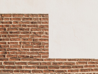 Brick and white wall
