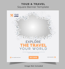 Travel adventure social media banner template