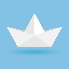 Icon Paper Boat in flat style. Vector illustration.