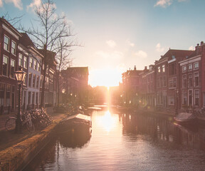 Sunset Leiden Netherlands