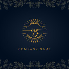 Elegant luxury letter MG logo.