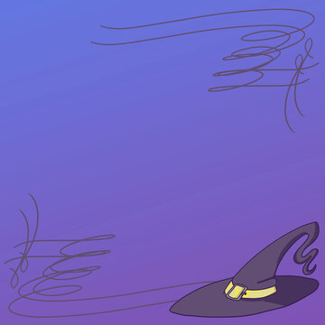 A bitmap image, a pattern of magic hats. Congratulations for Halloween. Suitable for postcards, prints, advertising, banners, backgrounds, greetings.
