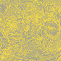 abstract liquid paint background design, yellow gray fluid art illustration wallpaper with wavy marble swirl effect