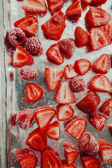 Fresh picked berries frozen for preservation