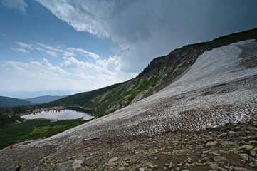 Saint Mary's Glacier and Lake in Arapaho National Forest near Idaho Springs, Colorado.