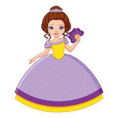 Little princess of violets, vector cartoon illustration © platinka