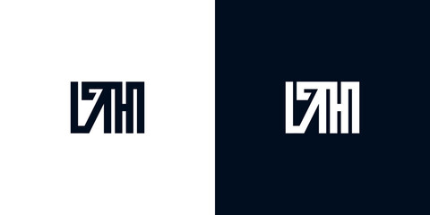 Minimal creative initial letters DH logo.