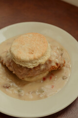 Southern chicken biscuit meal with gravy