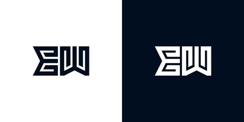 Minimal creative initial letters EW logo.