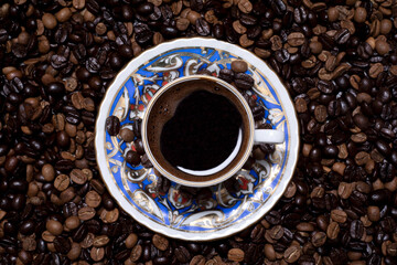 Turkish coffee and coffee beans