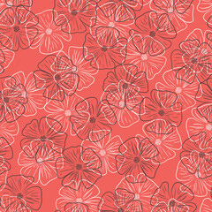 Seamless abstract background with colorful flowers.