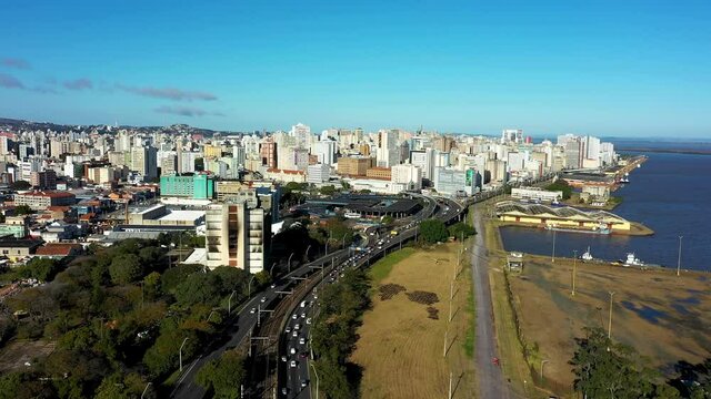 Townscape of Porto Alegre city, Rio Grande do Sul, Brazil. Downtown view. Townscape of Porto Alegre city, Rio Grande do Sul, Brazil. Downtown view. Townscape of Porto Alegre city. Downtown view.