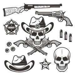 Sheriff or marshal set Premium Vector 