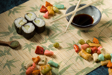 Sushi, Maki et crackers de riz