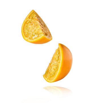 Fresh raw ripe Lulo fruit isolated