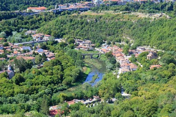 Fototapeta na wymiar View of Veliko Tarnovo from a height. Bulgaria.