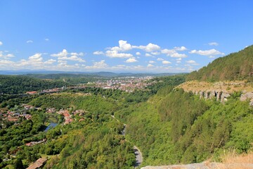 Naklejka na ściany i meble View of Veliko Tarnovo from a height. Bulgaria.