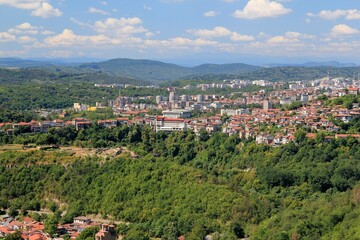 View of Veliko Tarnovo from a height. Bulgaria.