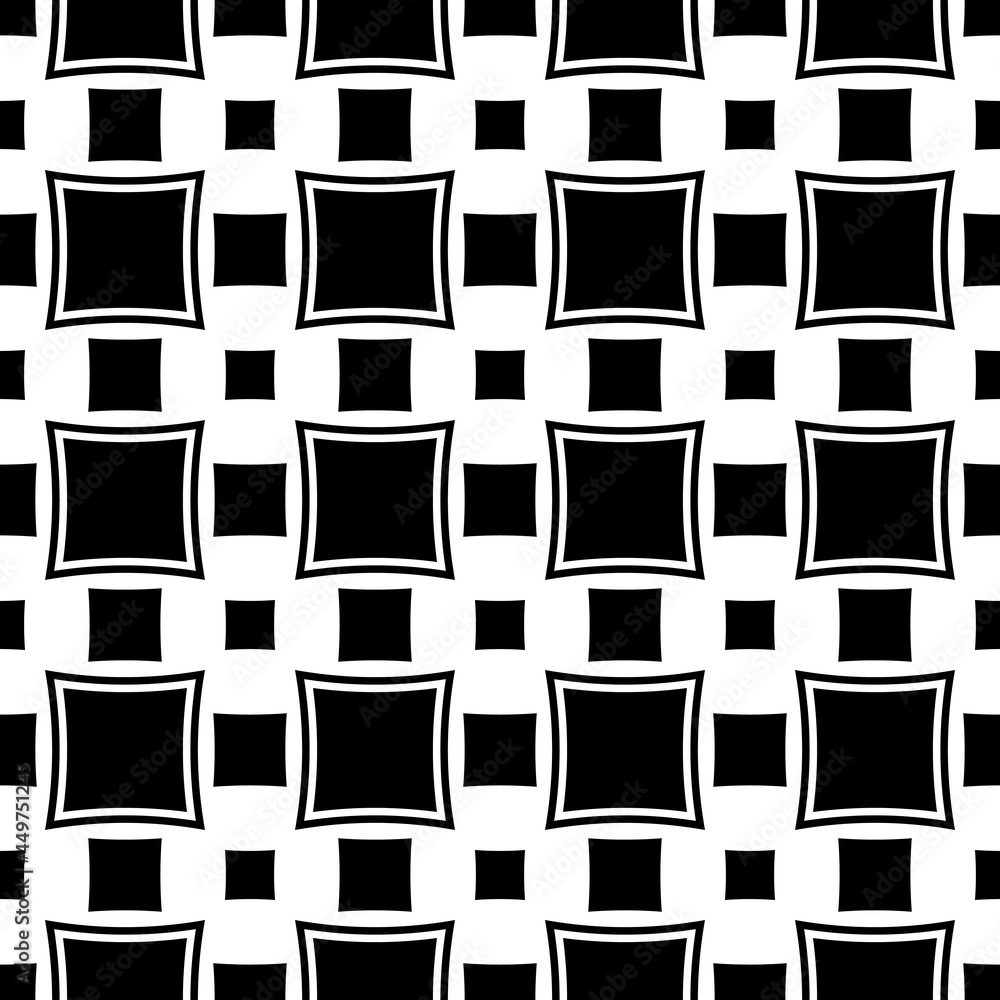 Aufkleber black squares ornament. vector seamless repeated squares pattern.