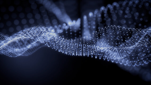 Network Cyber Security Concept. Blue, Futuristic Digital Style. 3D Render.