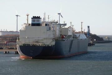 Gas tanker in the port of Rotterdam