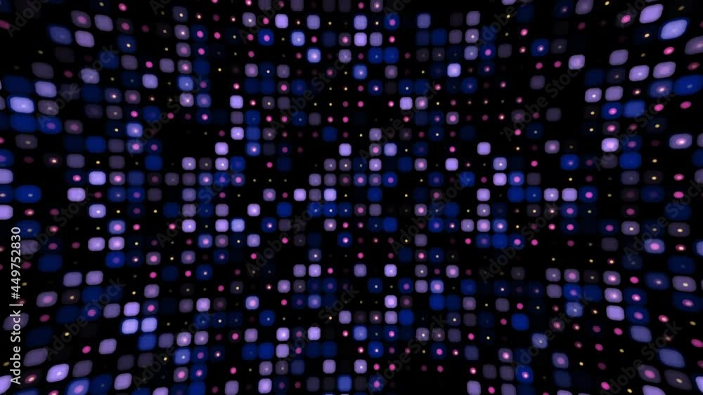Poster abstract animated pattern with distorted geometric square tiles. seamless loop background with simpl