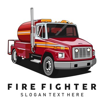 firefighter brand logo design vector