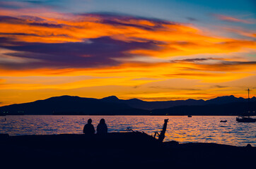 Sunset color at the beach